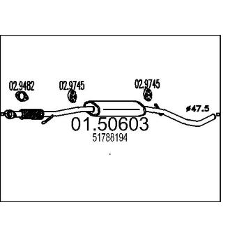Střední tlumič výfuku MTS 01.50603