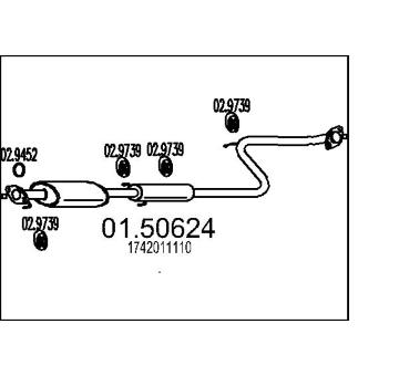Střední tlumič výfuku MTS 01.50624