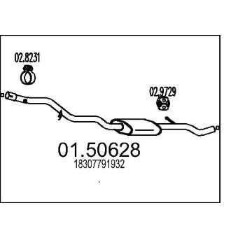 Střední tlumič výfuku MTS 01.50628