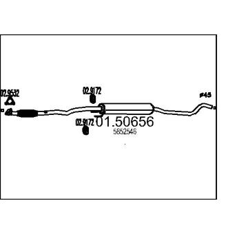 Střední tlumič výfuku MTS 01.50656