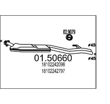 Střední tlumič výfuku MTS 01.50660