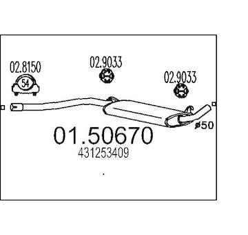Střední tlumič výfuku MTS 01.50670