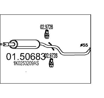 Střední tlumič výfuku MTS 01.50683