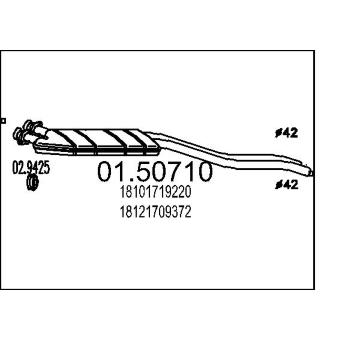 Střední tlumič výfuku MTS 01.50710