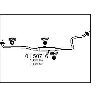 Střední tlumič výfuku MTS 01.50716
