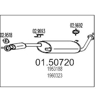 Střední tlumič výfuku MTS 01.50720
