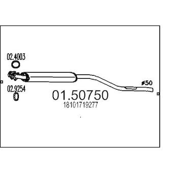 Střední tlumič výfuku MTS 01.50750