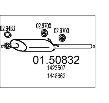 Střední tlumič výfuku MTS 01.50832