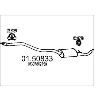 Střední tlumič výfuku MTS 01.50833