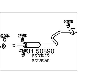 Střední tlumič výfuku MTS 01.50890