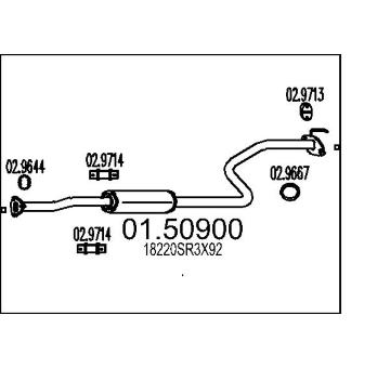 Střední tlumič výfuku MTS 01.50900