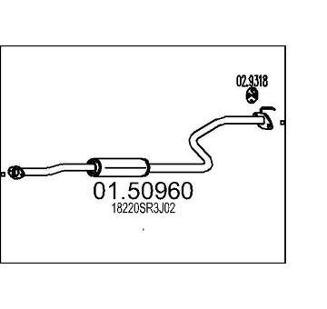 Střední tlumič výfuku MTS 01.50960