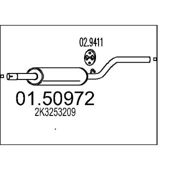 Střední tlumič výfuku MTS 01.50972