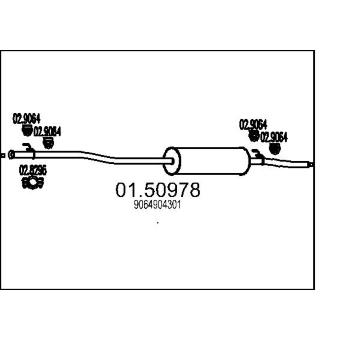 Střední tlumič výfuku MTS 01.50978
