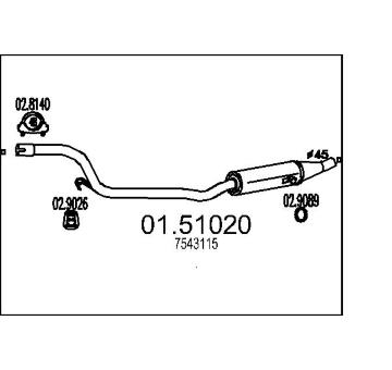 Střední tlumič výfuku MTS 01.51020