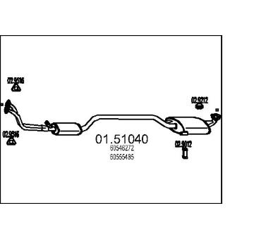 Střední tlumič výfuku MTS 01.51040