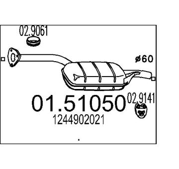 Střední tlumič výfuku MTS 01.51050