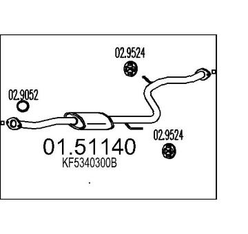 Střední tlumič výfuku MTS 01.51140