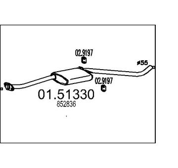 Střední tlumič výfuku MTS 01.51330