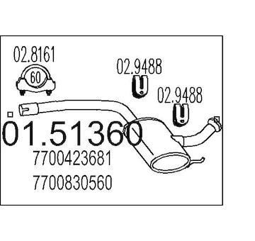 Střední tlumič výfuku MTS 01.51360