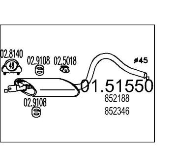 Střední tlumič výfuku MTS 01.51550
