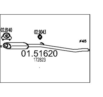 Střední tlumič výfuku MTS 01.51620