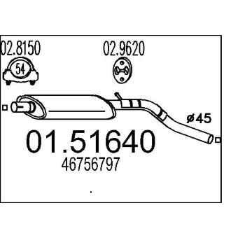 Střední tlumič výfuku MTS 01.51640