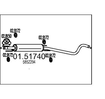 Střední tlumič výfuku MTS 01.51740