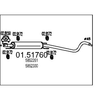 Střední tlumič výfuku MTS 01.51760