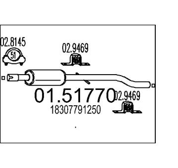 Střední tlumič výfuku MTS 01.51770