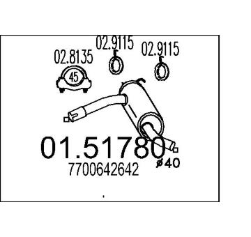 Střední tlumič výfuku MTS 01.51780