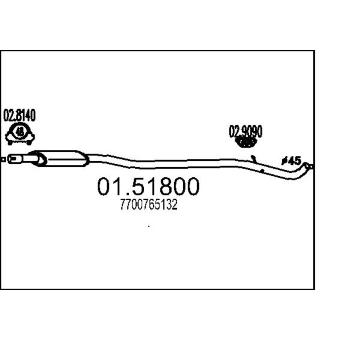 Střední tlumič výfuku MTS 01.51800