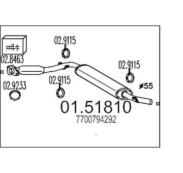 Střední tlumič výfuku MTS 01.51810