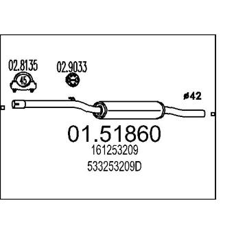 Střední tlumič výfuku MTS 01.51860