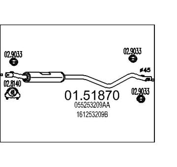Střední tlumič výfuku MTS 01.51870