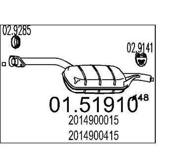Střední tlumič výfuku MTS 01.51910