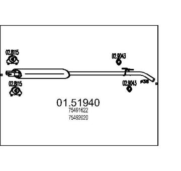 Střední tlumič výfuku MTS 01.51940