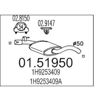 Střední tlumič výfuku MTS 01.51950