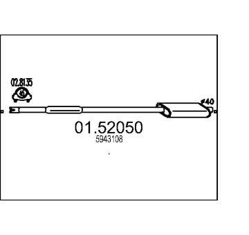 Střední tlumič výfuku MTS 01.52050