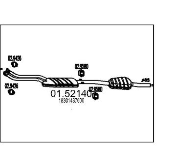 Střední tlumič výfuku MTS 01.52140