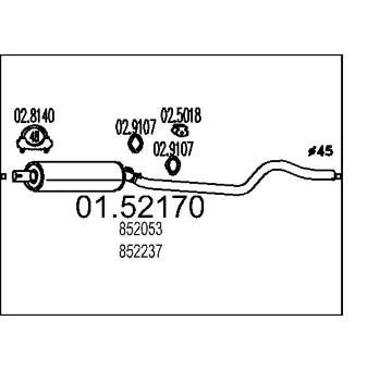 Střední tlumič výfuku MTS 01.52170