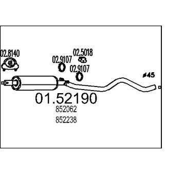 Střední tlumič výfuku MTS 01.52190