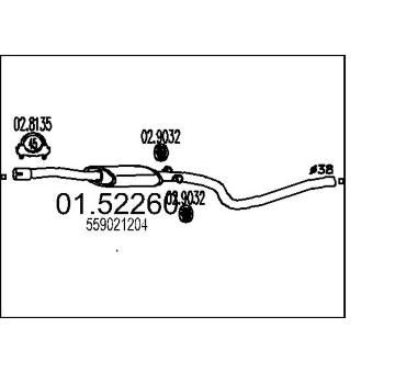 Střední tlumič výfuku MTS 01.52260