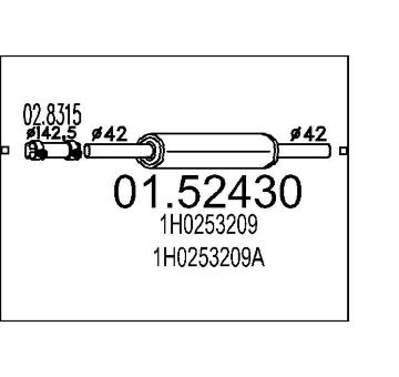 Střední tlumič výfuku MTS 01.52430