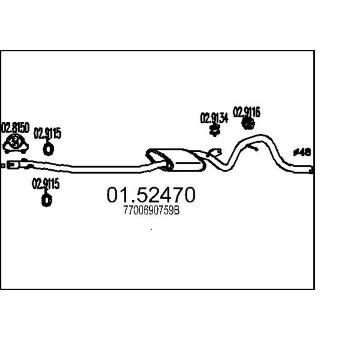 Střední tlumič výfuku MTS 01.52470