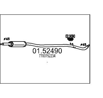 Střední tlumič výfuku MTS 01.52490