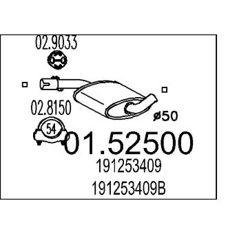 Střední tlumič výfuku MTS 01.52500