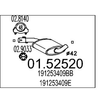 Stredni tlumic vyfuku MTS 01.52520