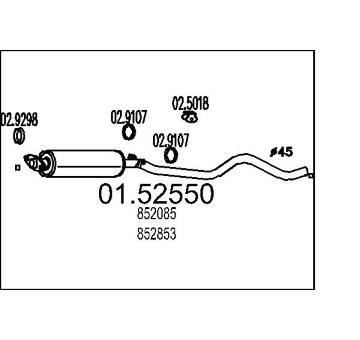 Střední tlumič výfuku MTS 01.52550