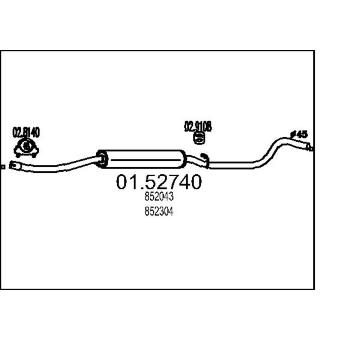 Střední tlumič výfuku MTS 01.52740